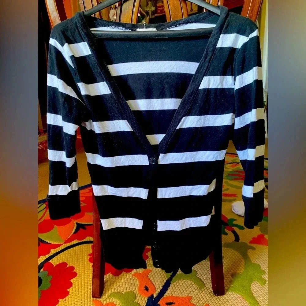 Zenana Women's White and Black Cardigan - large​​​
